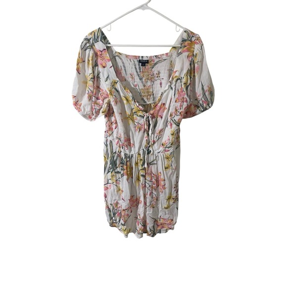 Torrid‎ Floral Crinkle Gauze Babydoll Top Plus Size 2X Coquette Milkmaid Flirty - Picture 2 of 6